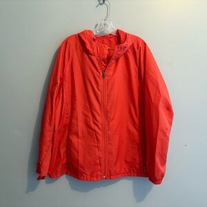 Eddie Bauer Women XXL Coral Windbreaker Full Zip Hooded Jacket Outerwear Spring